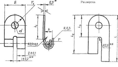 ОСТ 1 13705-81 Наконечники боковые для электропроводов