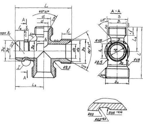 ОСТ 1 10424-71 Крестовина переходная