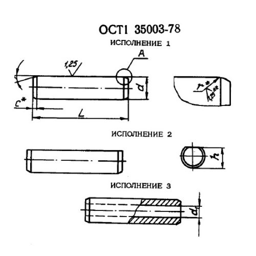 Штифт ОСТ 1 35003-78